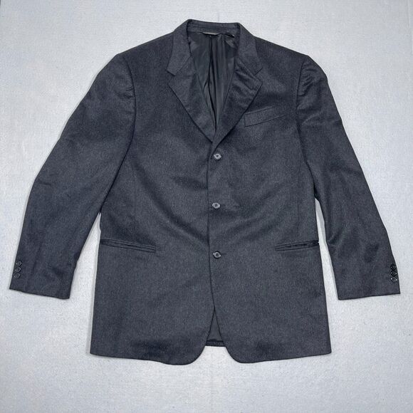 Donna Karan 100% Cashmere Luxury Sport Coat Men 40R Gray Blazer Made in Italy